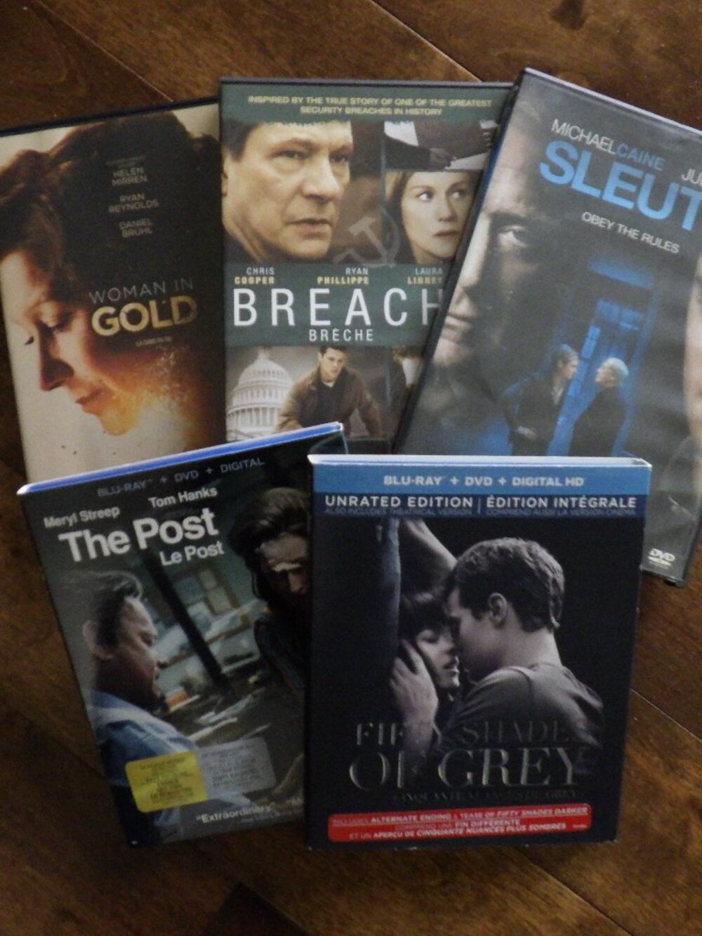 DVD/Blue-Ray Sale of 5 Popular Movies in Mixed Genres Action Gently Used Lot
